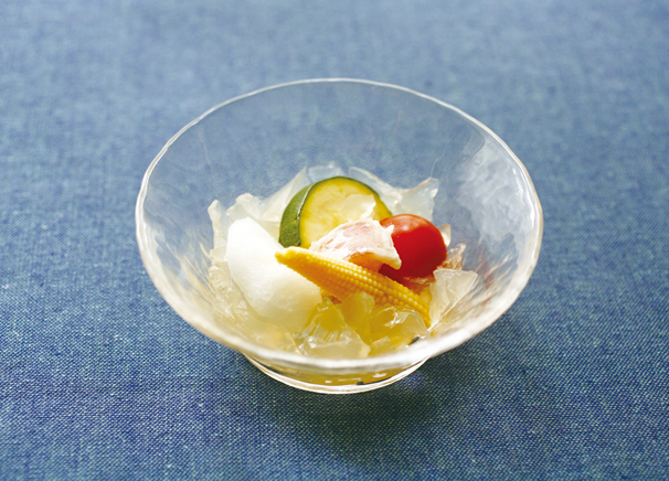 「夏野菜の薬膳ジュレがけ」